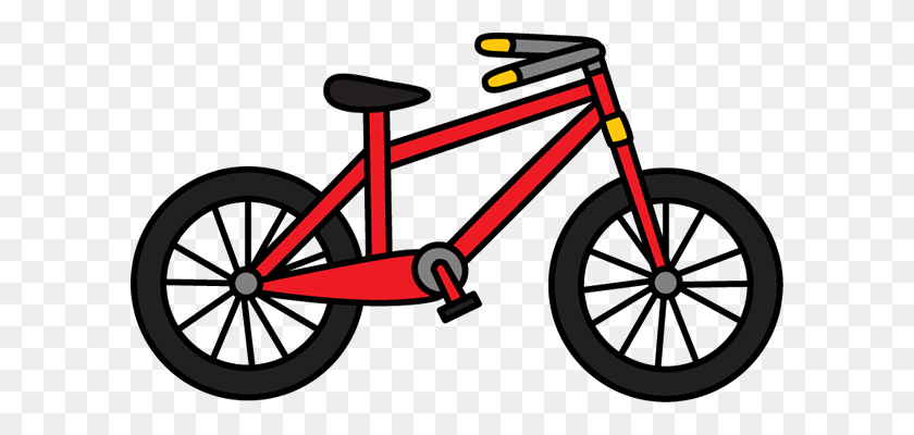 600x340 Bicycle Clipart Red - Push Clipart