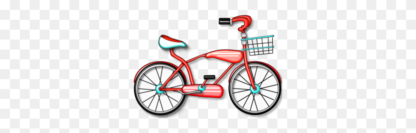 300x209 Bicycle Clipart Red - Road Bike Clipart