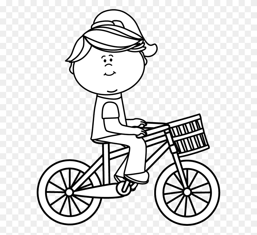 600x707 Bicycle Clipart Rode - Riding Bicycle Clipart