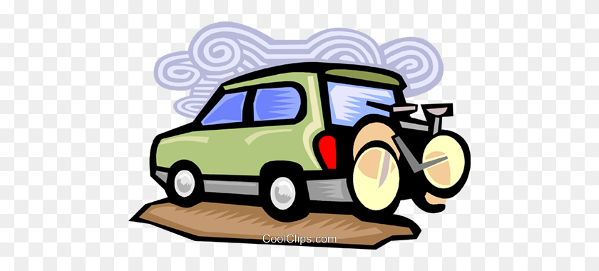 480x320 Bicycle On Back Of Truck Royalty Free Vector Clip Art Illustration - Back Of Car Clipart