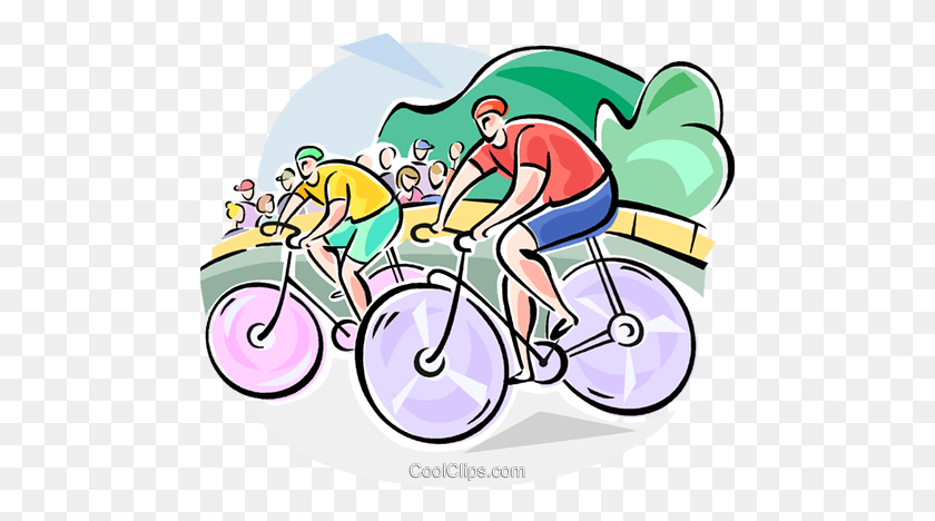 480x408 Bicycle Racing Royalty Free Vector Clip Art Illustration - Racing Tire Clipart