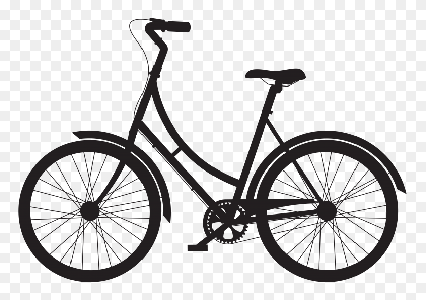 8000x5473 Bicicleta Silueta Png Clip - Clipart Gratis Bicicleta