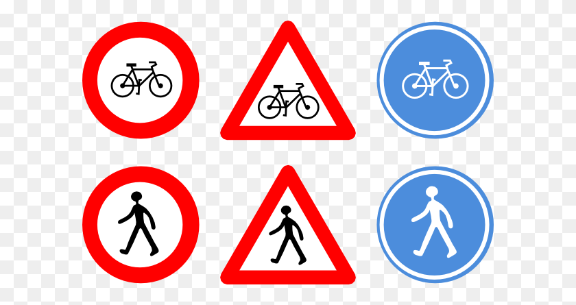 600x385 Велосипедные Дорожные Знаки Картинки - Дорожный Клипарт