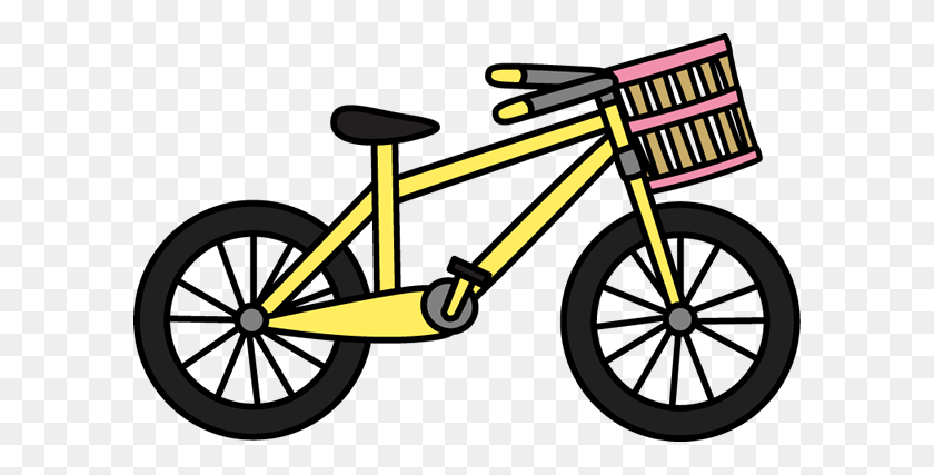 600x367 Bicycle With Basket Clipart Nice Clip Art - Bike Tire Clipart