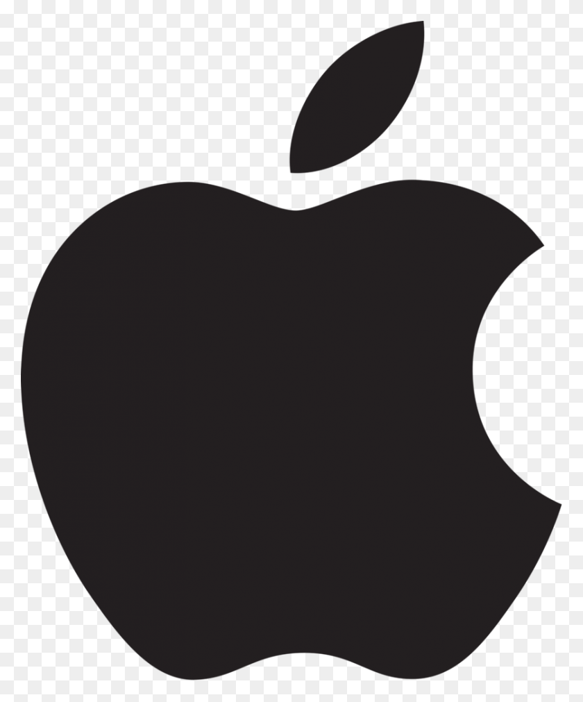 839x1024 Big And Amazing Black Ink Nice Apple Logo Tattoo - Chest Tattoo PNG