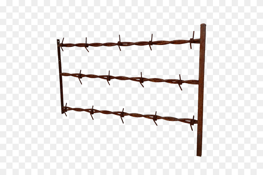 500x500 Big Barb Wire Fence Railing Big Barb Wire - Wire Fence PNG