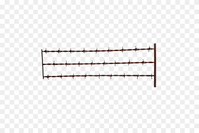 500x500 Big Barb Wire Fence Railing Big Barb Wire - Barbed Wire Fence PNG