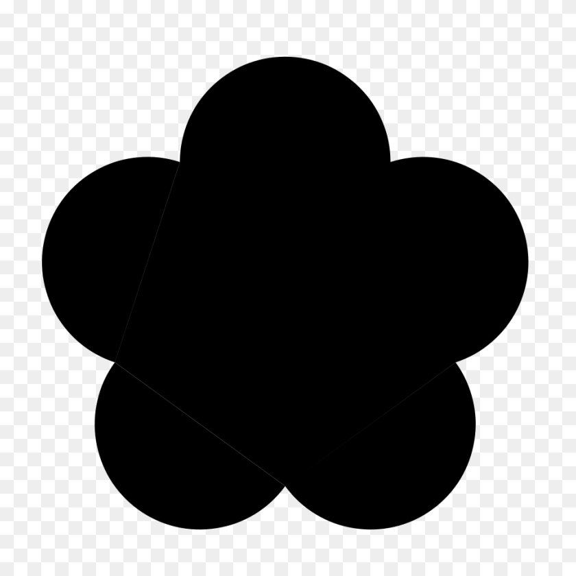 900x900 Большой Черный Цветок С Пятью Лепестками Png Клипартов Для Интернета - Черный Цветок В Png