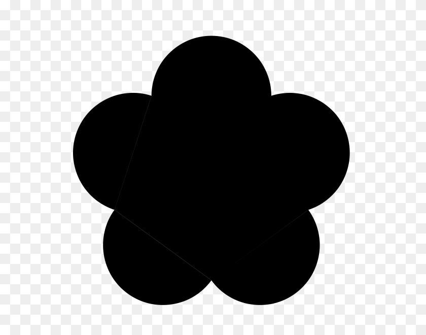 600x600 Большой Черный Пятилепестковый Цветок Png Картинки Для Интернета - Клипарт В Форме Цветка
