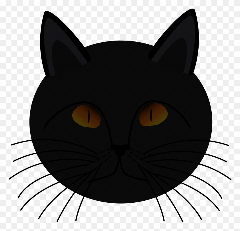 2400x2302 Big Cat Vector Clipart Of A Happy Face - Halloween Cat Clipart