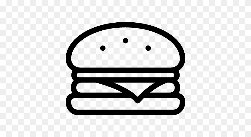 400x400 Большой Чизбургер Бесплатные Векторы, Логотипы, Значки И Фотографии - Черно-Белый Клипарт Бургер