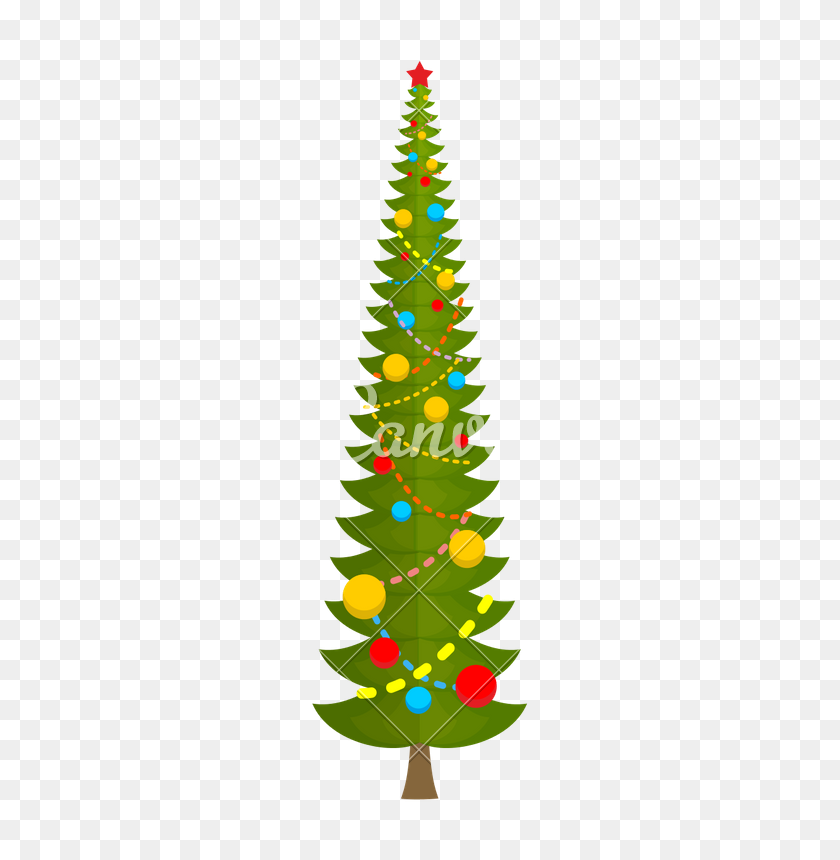 505x800 Big Christmas Tree Vector Icon Illustration - Christmas Tree Vector PNG