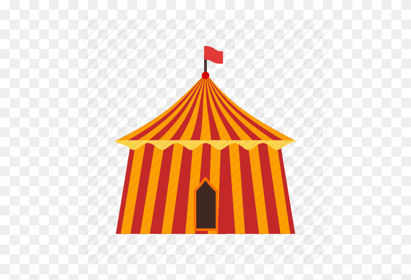512x512 Большой, Цирк, Красочный, Событие, Флаг, Развлечения, Значок Палатки - Цирковой Шатер Клипарт