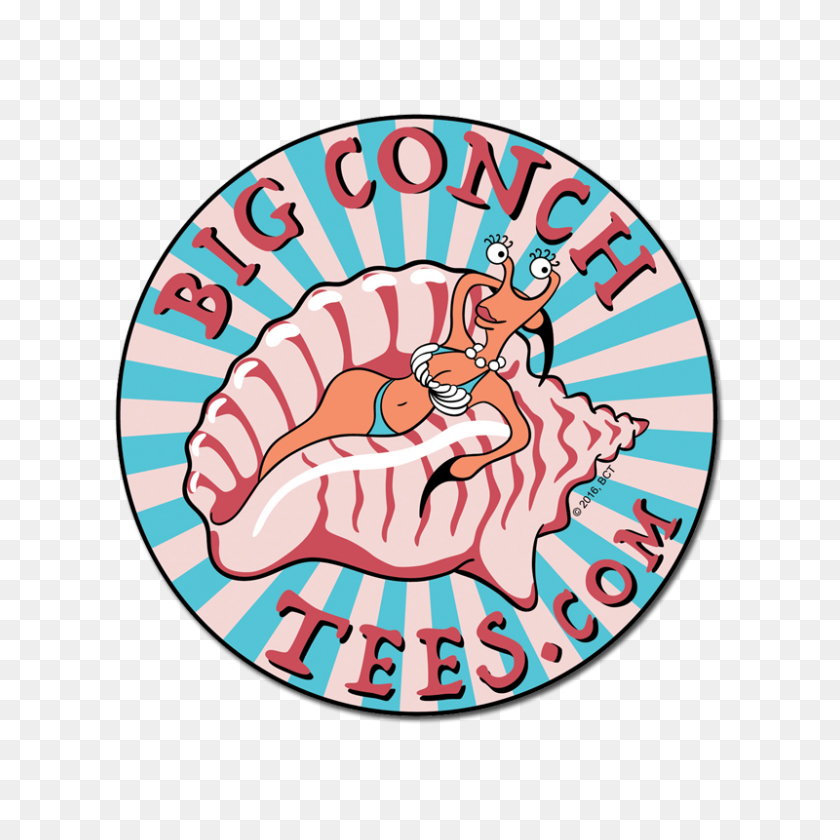 800x800 Big Conch Tees Logotipo De La Etiqueta Engomada - Concha Png