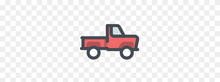 256x256 Big Courier Truck Icon - Pickup Truck PNG