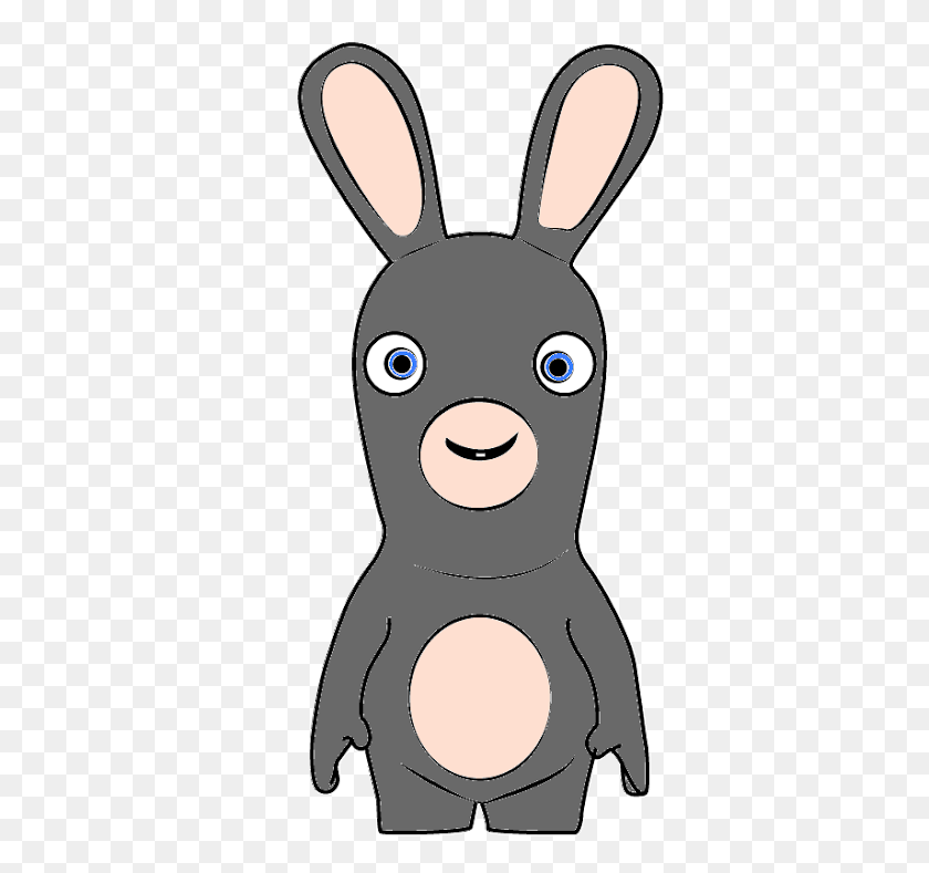 530x729 Большой Серый Кролик Из Rayman Raving Rabbids - Кролик Png