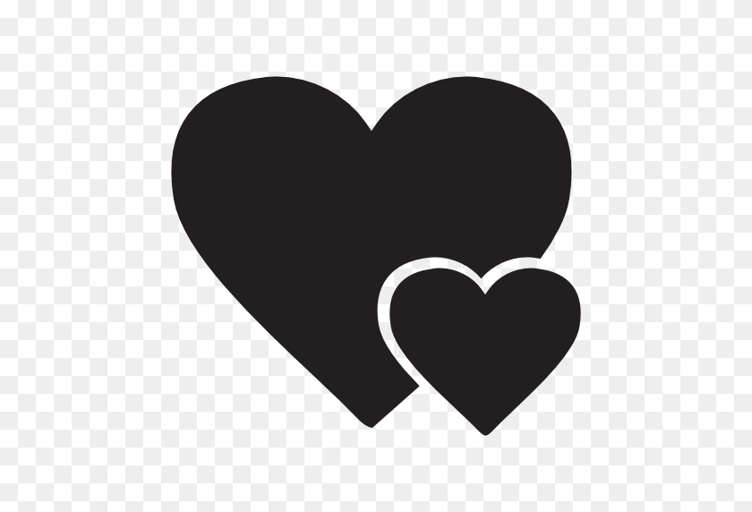 512x512 Iconos De Vector Gratis De Corazón Grande Y Pequeño Corazón Diseñado - Corazón Pequeño Png