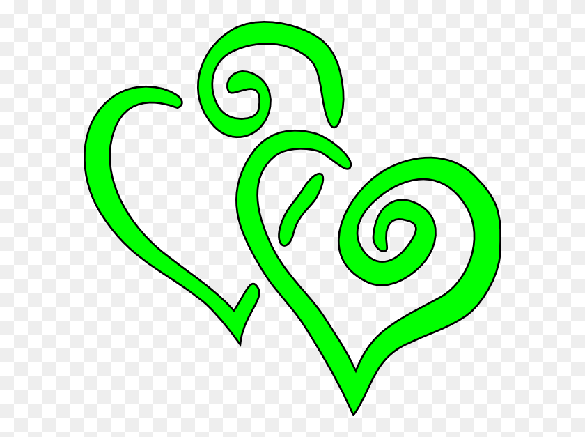 600x567 Big Lime Green Hearts Clip Art - Clipart Lime