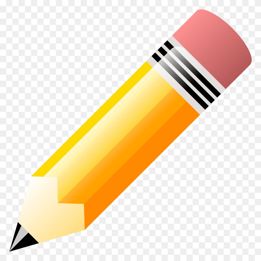 2399x2400 Big Pencil Clipart - Yellow Crayon Clipart