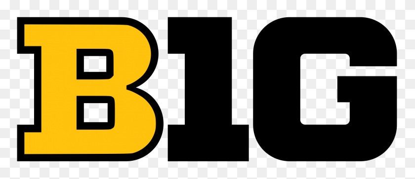 2000x778 Big Ten Logo In Iowa Colors - Iowa Hawkeye Clipart