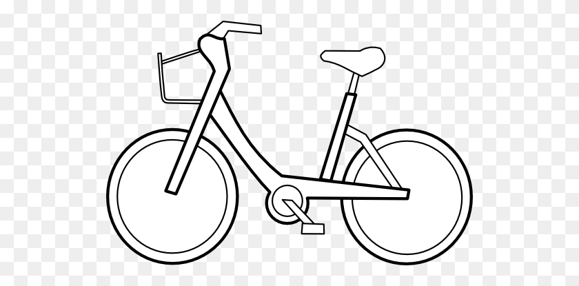 532x355 Bike Clipart Black And White - Riding Bicycle Clipart