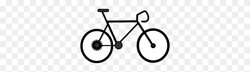 300x184 Bike Clipart Black And White - Free Clip Art Bicycle
