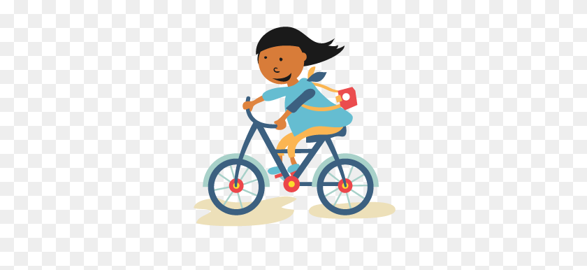 379x326 Bike Safety - Girl Riding Bike Clipart