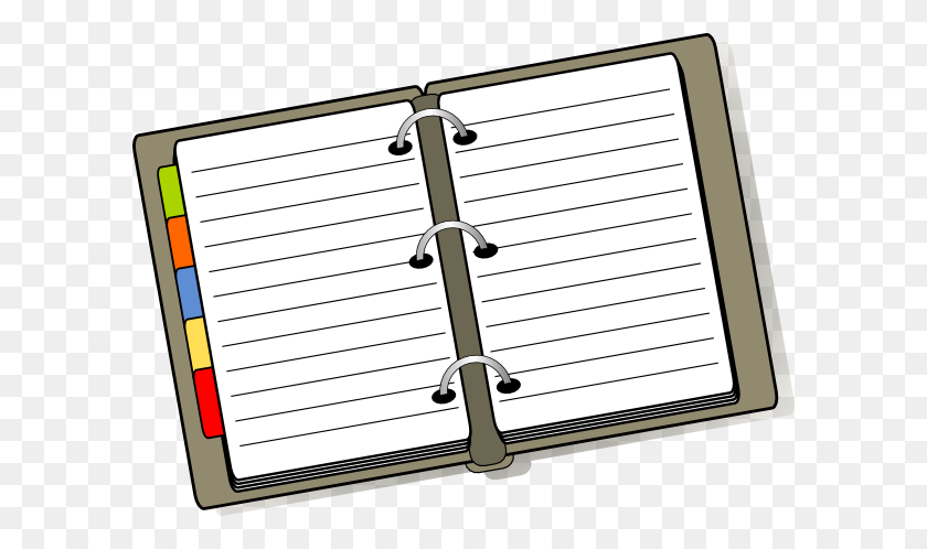 600x438 Binder Clipart - Notebook Paper Clipart Background