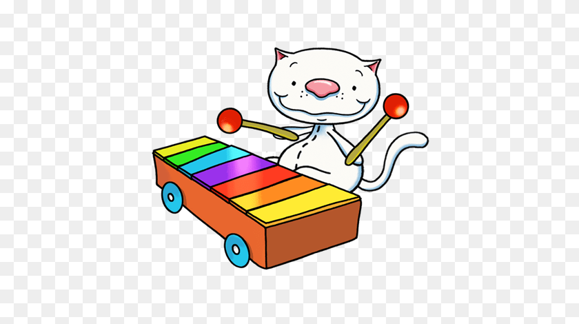 564x410 Binoo Playing The Xylophone Transparent Png - Xylophone Clipart