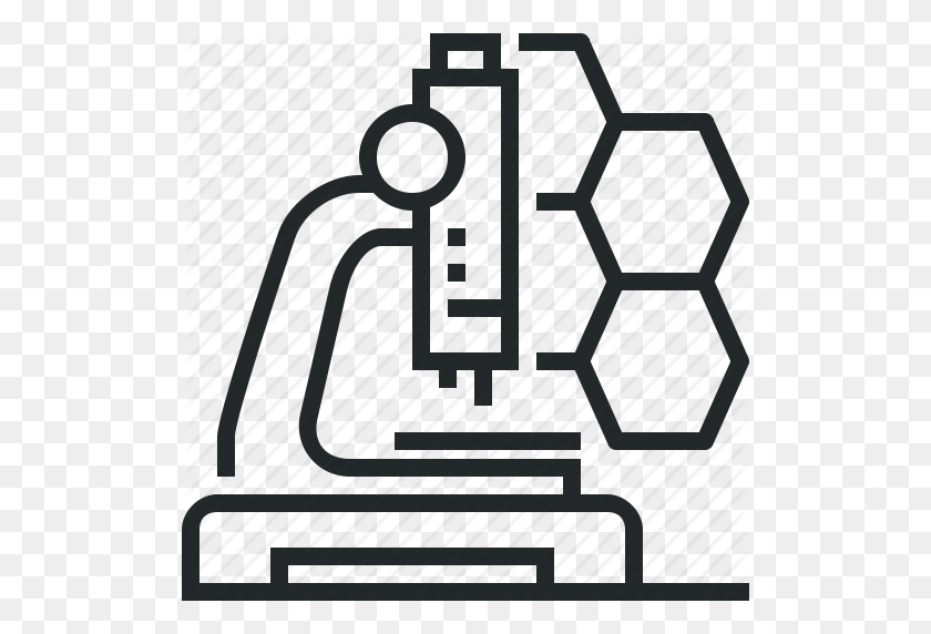 512x512 Биохимия, Химия, Лаборатория, Микроскоп, Исследования, Наука - Химический Клипарт Черно-Белое