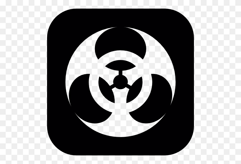 512x512 Biohazard Symbol On Square Background - Biohazard Symbol PNG