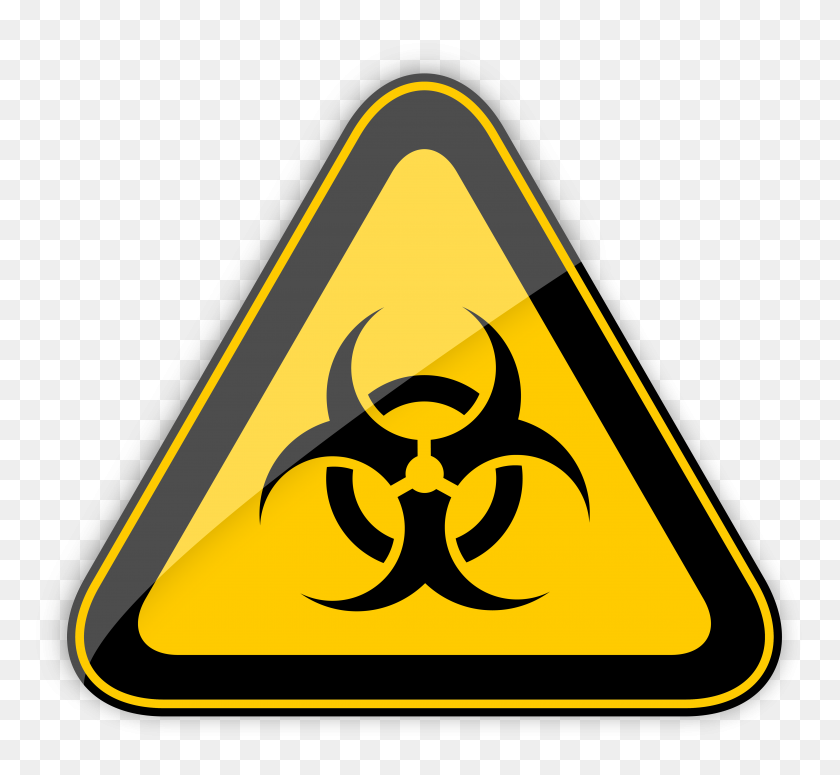 5000x4587 Señal De Advertencia De Riesgo Biológico Png Clipart - Biohazard Clipart