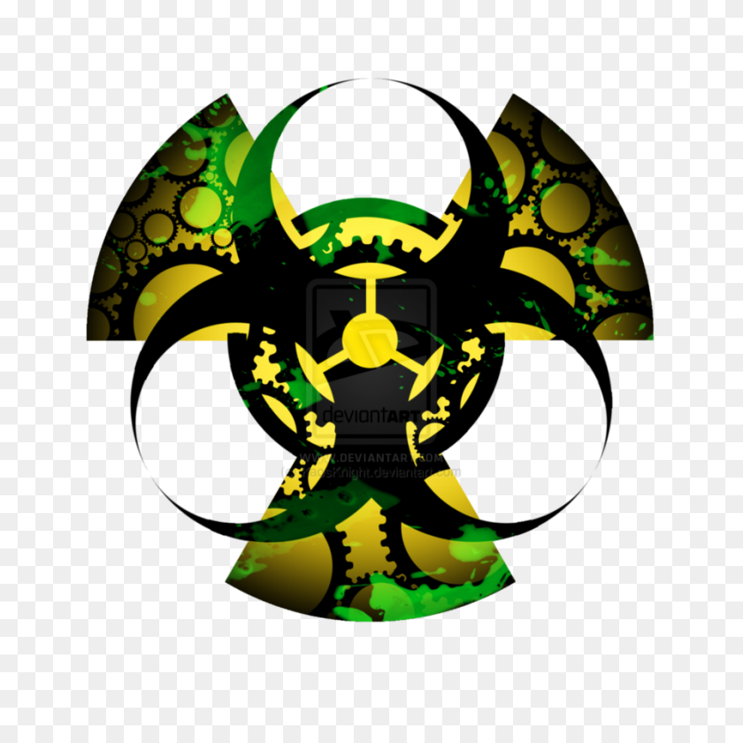 894x894 Biohazardradiation Symbol Together With Gears Artwork Logos - Radioactive Symbol PNG