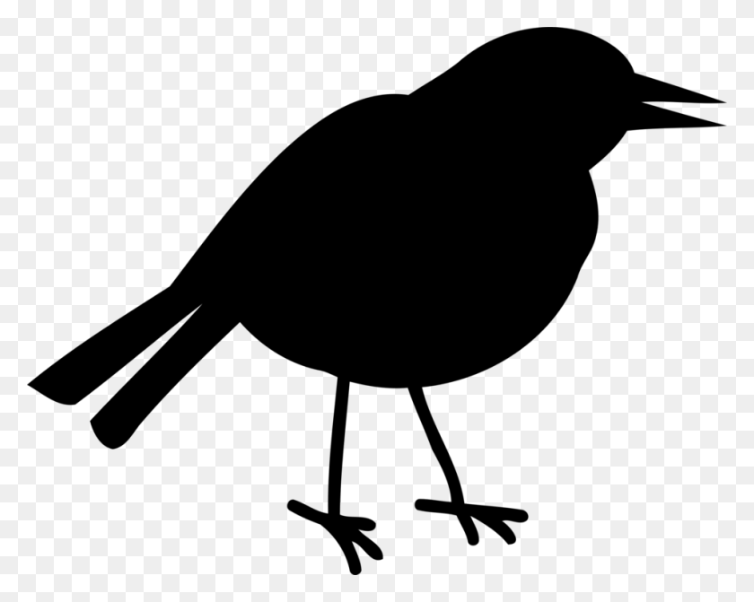 956x750 Bird Beak Silhouette American Crow Wing - Puffin Clipart