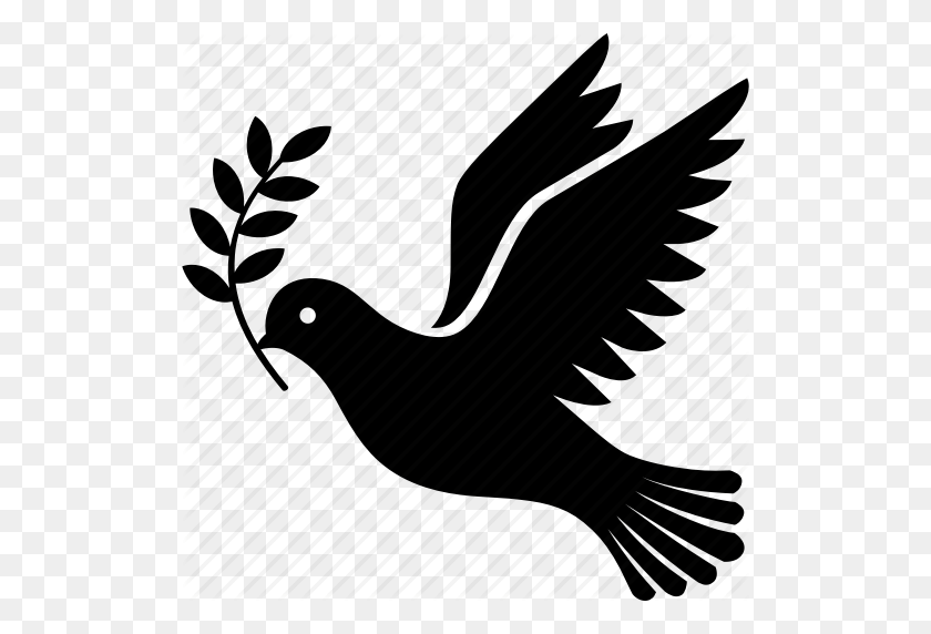 512x512 Bird, Branch, Dove, Flying, Olive, Peace Icon - Olive Branch Clip Art