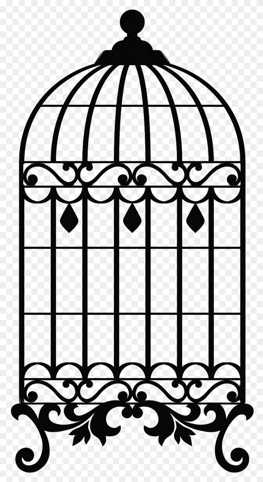 916x1735 Bird Cage Paper Cutting Ideas Stencils, Silhouette - Cage Clipart Black And White