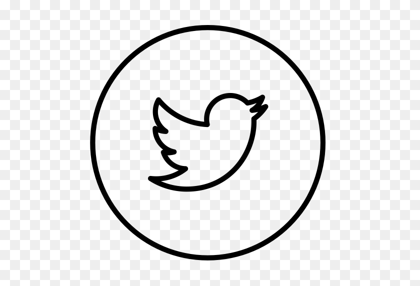 512x512 Птица, Круги, Линия, Неон, Социальные Сети, Твиттер, Значок Twitter - Белый Логотип Twitter Png