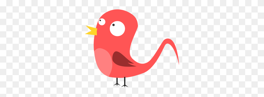 300x250 Bird Clip Art Cartoon - Red Cardinal Clipart