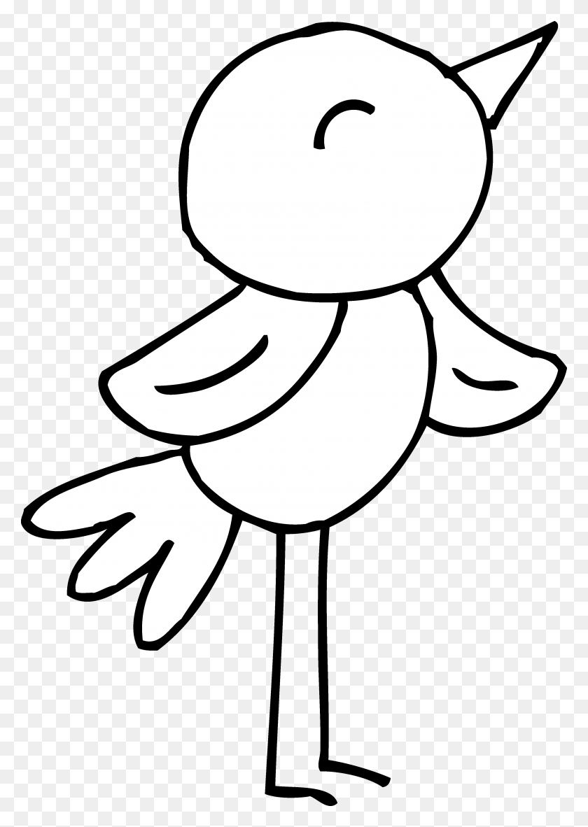 3467x4990 Bird Clipart Black And White - Friday Clipart Funny