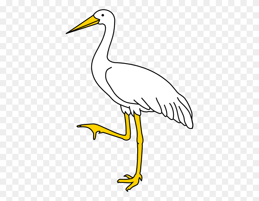 414x593 Bird Clipart Crane - Crane Bird Clipart