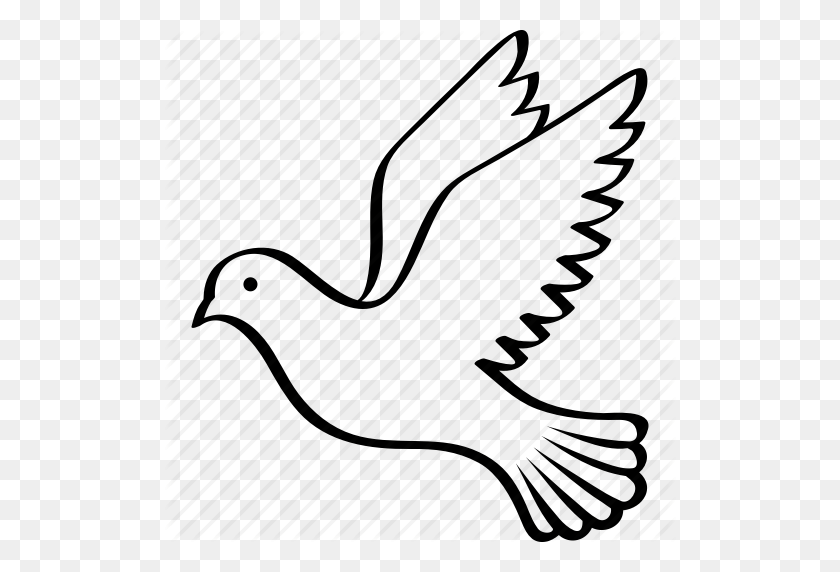 512x512 Bird, Columbidae, Dove, Flying, Peace, Pigeon, Wings Icon - Doves Flying PNG