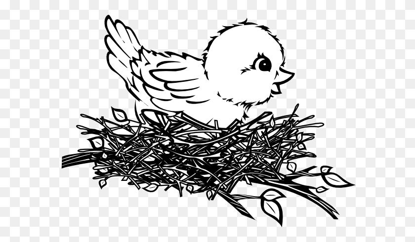 600x431 Bird Nest Coloring Page - Beetlejuice Clipart