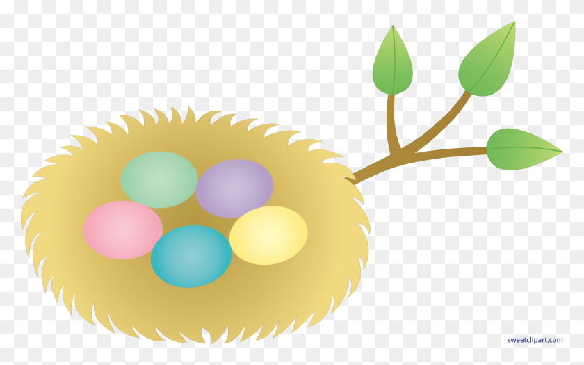 6408x3828 Bird Nest Easter Eggs Clip Art - Nest Clipart