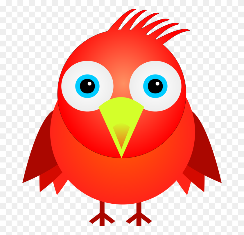 686x750 Птица Северный Кардинал Рисунок Мультфильм - Красная Птица Png