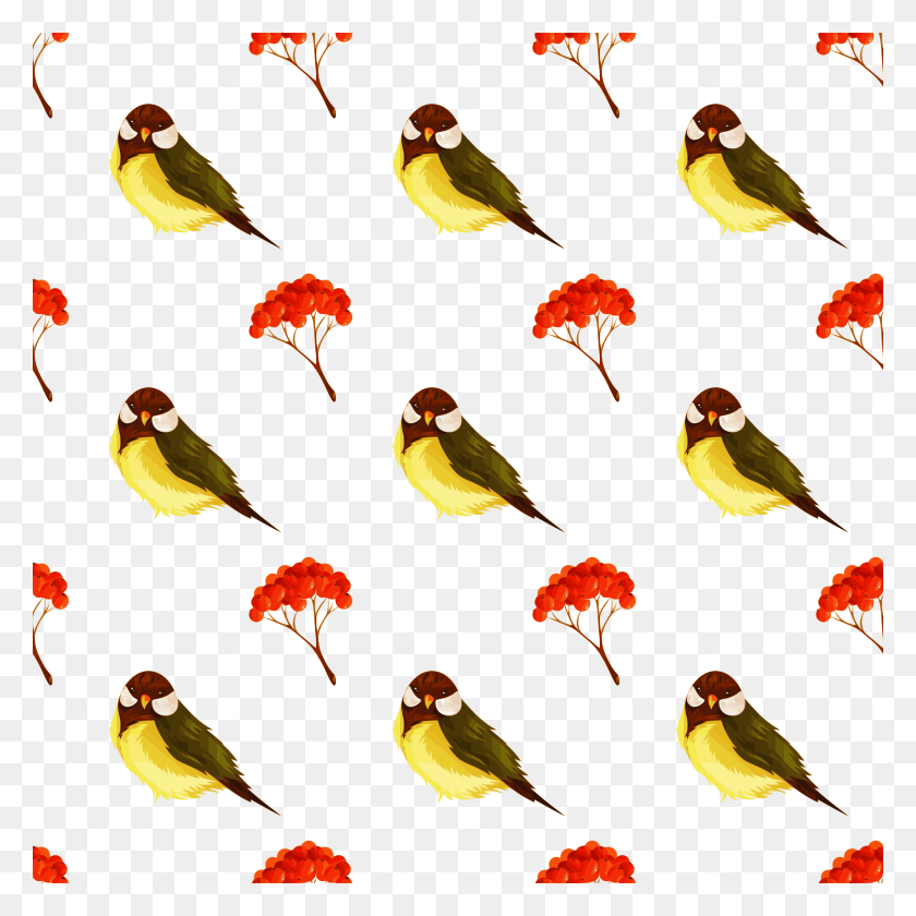 2400x2400 Bird Pattern Clipart Birds Tree Branch Digital Lemonize Winging - Bird On Branch Clip Art