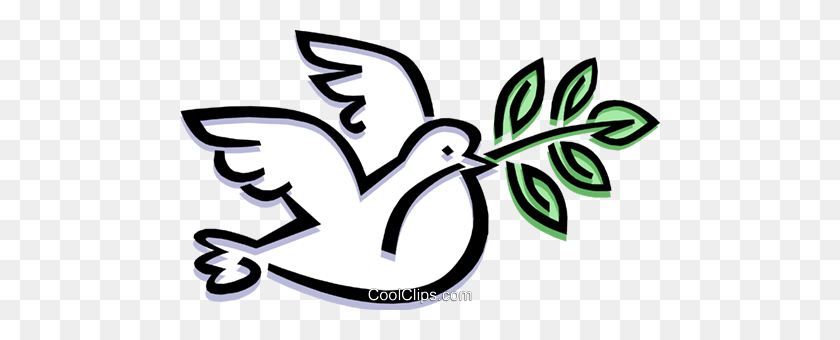 480x280 Bird Peace Dove Royalty Free Vector Clip Art Illustration - Peace Dove Clipart