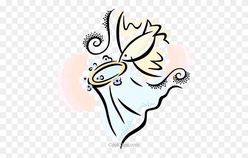 480x475 Pájaro Con Un Velo De Novia Royalty Free Vector Clipart Illustration - Wedding Veil Clipart
