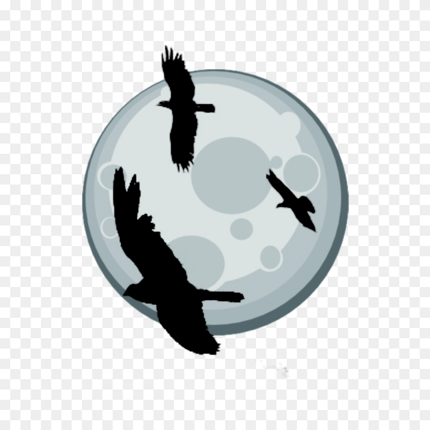 1000x1000 Birds And Moon Png Transparent Clipart - Moon PNG Transparent