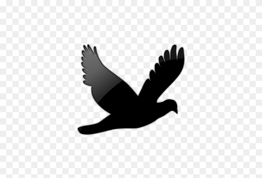 512x512 Черно-Белая Коллекция Летающих Птиц - Черно-Белая Летящая Сова Клипарт