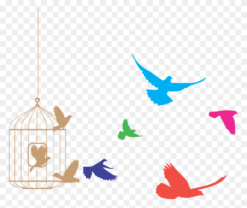1280x1063 Birds Flying From Cage Clipart Transparent Png - Birds Flying PNG